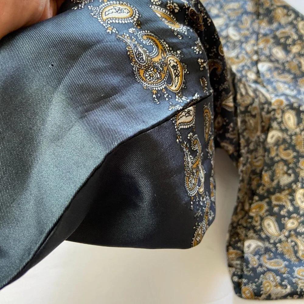 Vintage Double Scarf Paisley Gray